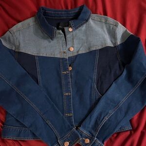 Fashion Nova Two-Tone Blue Jean Jacket